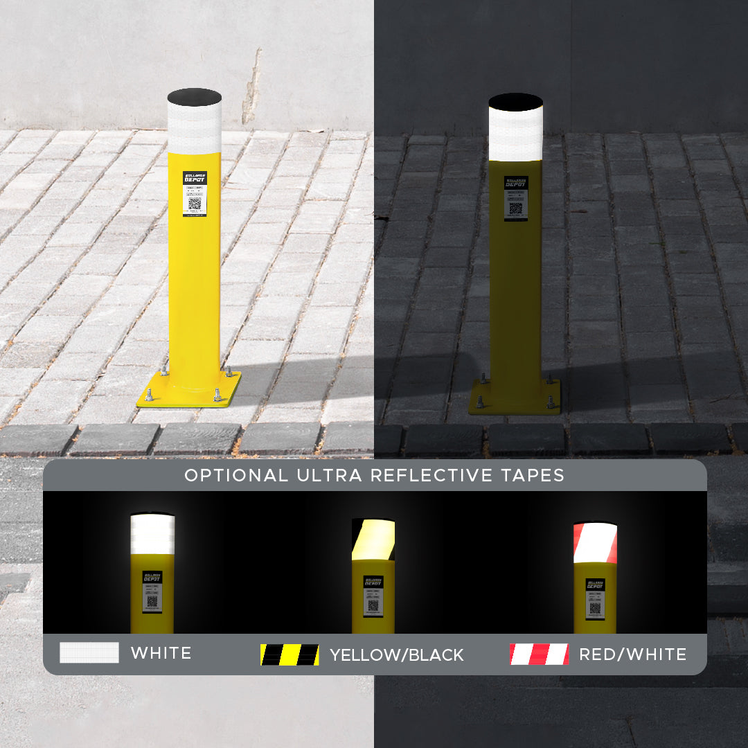 Safety Bollards, Heavy Duty Yellow 4.5" Steel Post (36")
