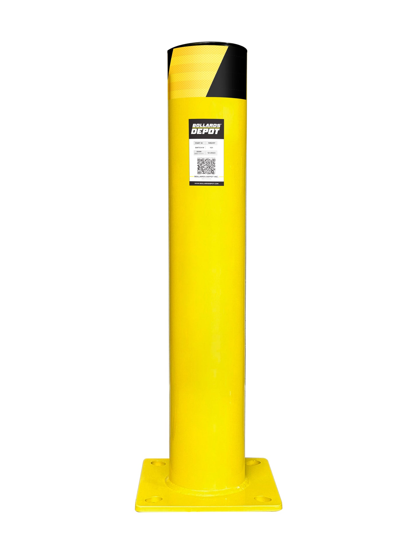 Safety Bollards, Heavy Duty Yellow 4.5" Steel Post (36")