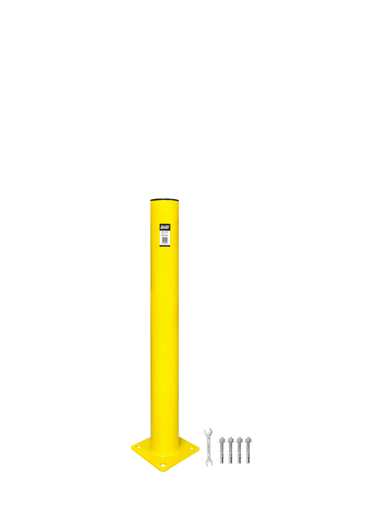 Safety Bollards, Heavy Duty Yellow 4.5" Steel Post (36")